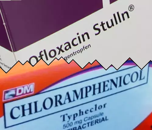 Ofloxacin vs Klóramfenikol
